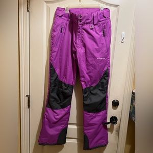 BenBoy Women's Outdoor Windproof Ski Lined Pants purplish pink with gray